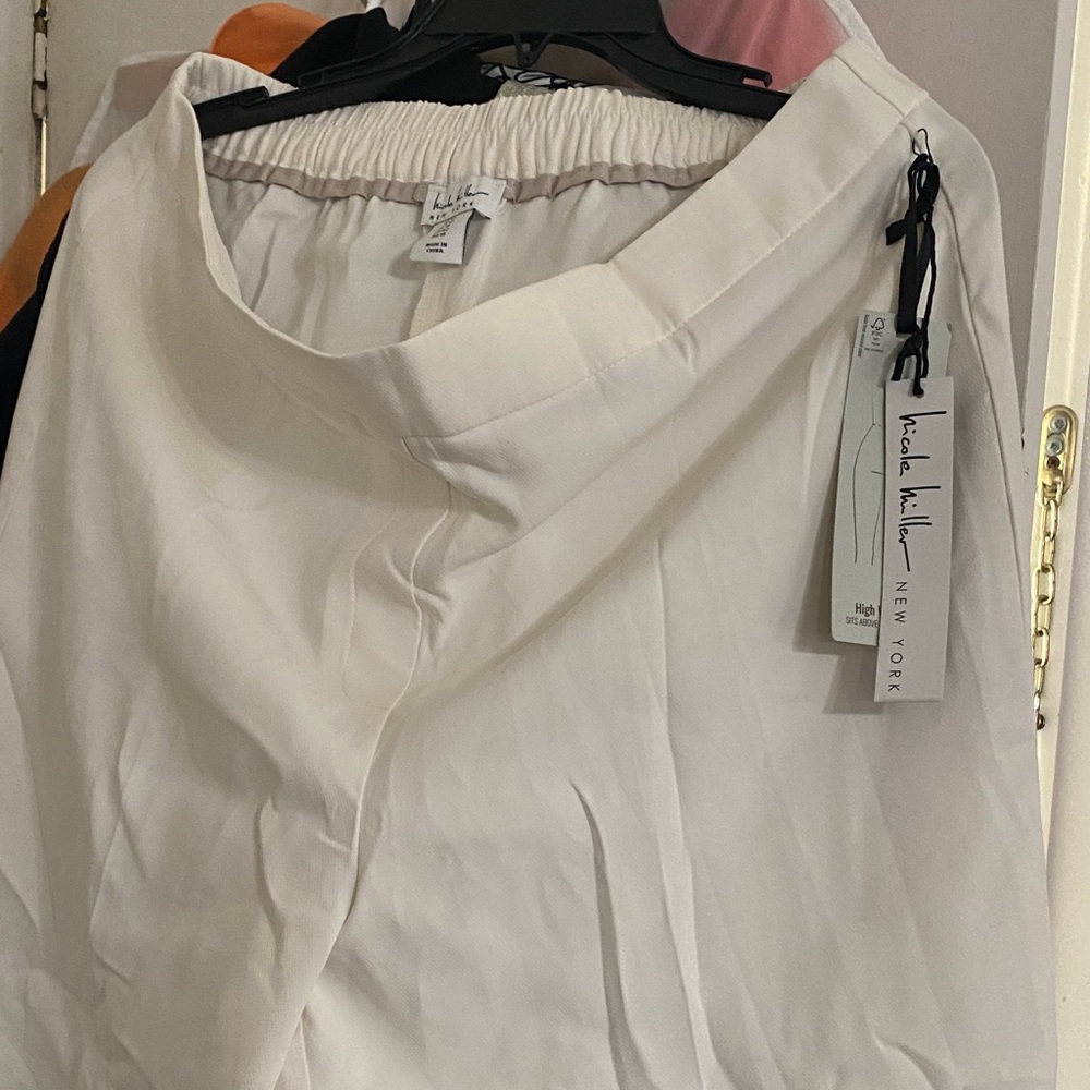 Nicole Miller Cream Asymmetrical Skirt